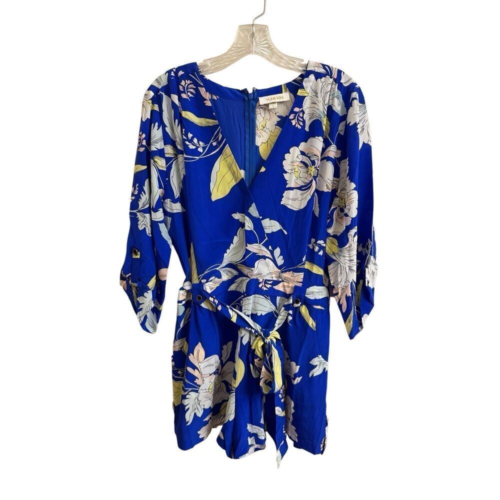 Yumi Kim Silk Eastern Garden Royal Blue Liz Romper Size Large